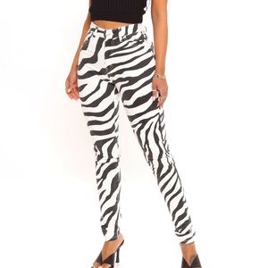 Fashion Nova Zebra Print Jeans